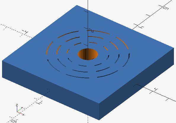 reinforced hole model in openscad